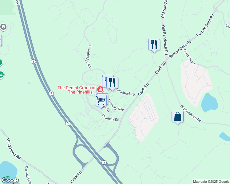 map of restaurants, bars, coffee shops, grocery stores, and more near 12 Village Green South in Plymouth