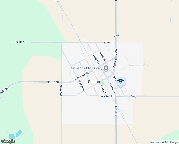 map of restaurants, bars, coffee shops, grocery stores, and more near County Highway E67 in Gilman
