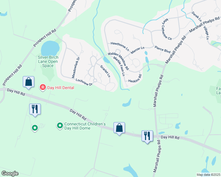 map of restaurants, bars, coffee shops, grocery stores, and more near 13 Last Leaf Circle in Windsor