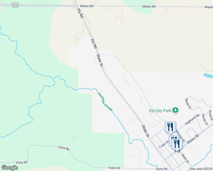 map of restaurants, bars, coffee shops, grocery stores, and more near 2205 State Street in Ely