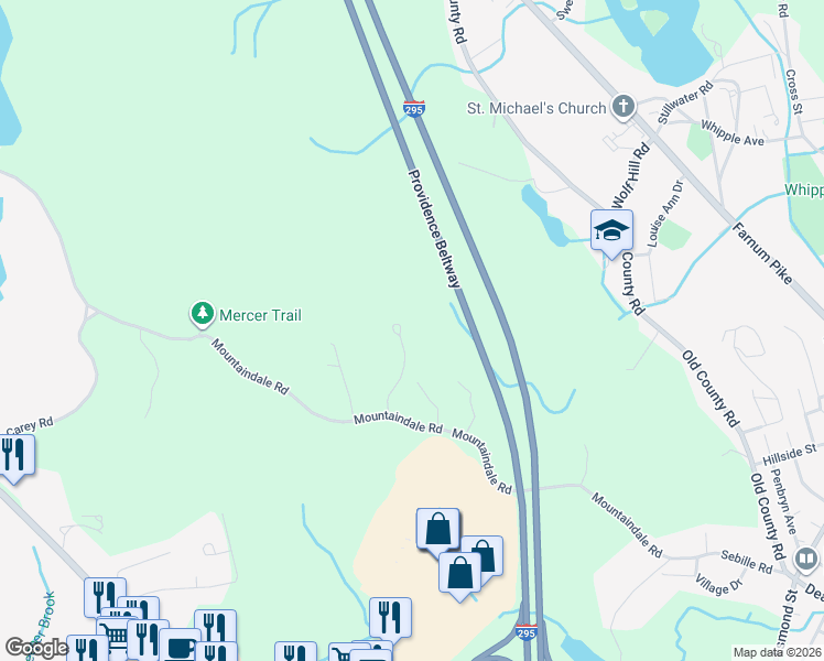 map of restaurants, bars, coffee shops, grocery stores, and more near 13 Carltons Trail in Smithfield