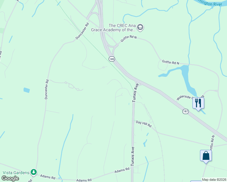 map of restaurants, bars, coffee shops, grocery stores, and more near 10 Beaudry Lane in Bloomfield