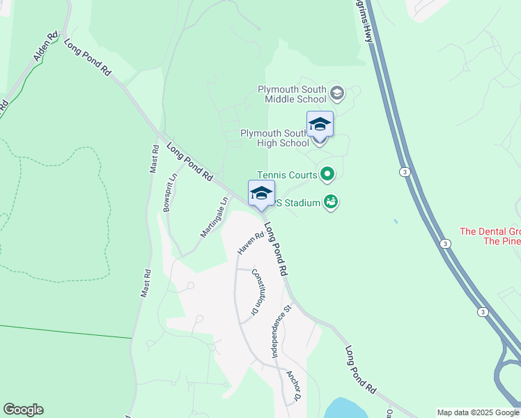 map of restaurants, bars, coffee shops, grocery stores, and more near 488 Long Pond Road in Plymouth
