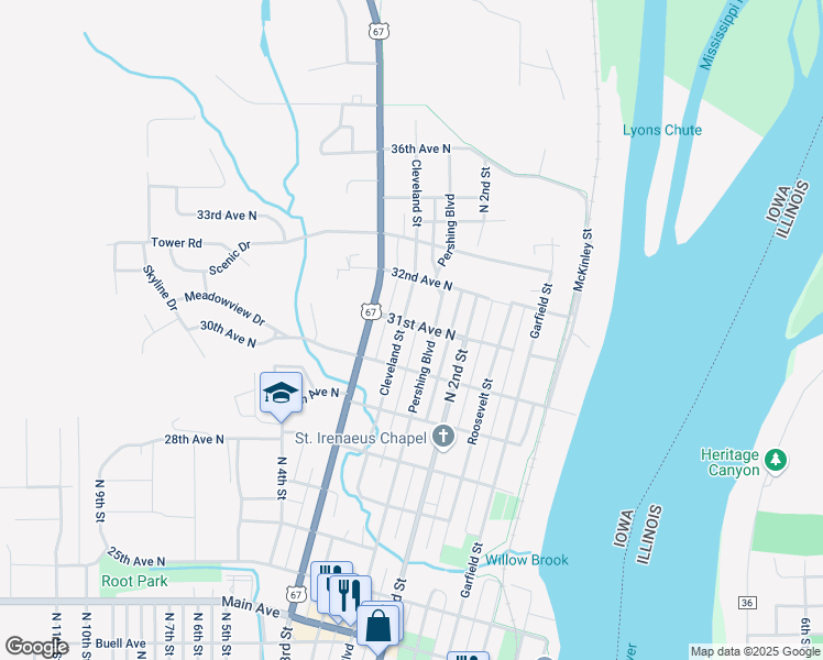 map of restaurants, bars, coffee shops, grocery stores, and more near 217-237 31st Avenue North in Clinton