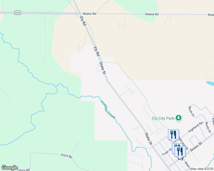 map of restaurants, bars, coffee shops, grocery stores, and more near 2205 State Street in Ely