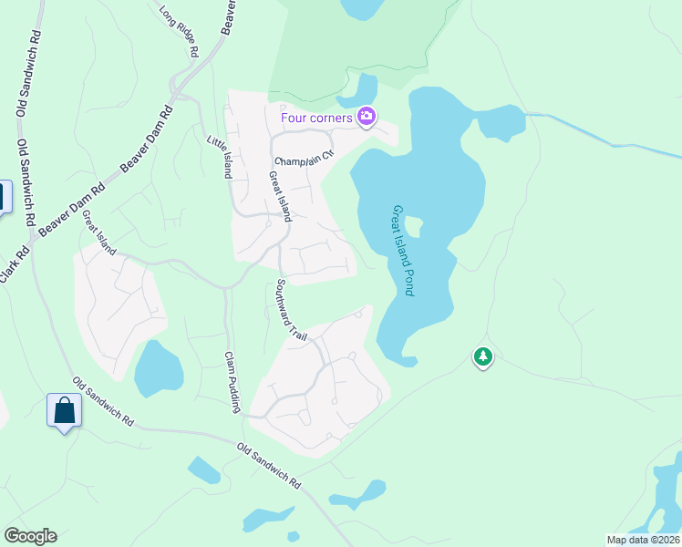 map of restaurants, bars, coffee shops, grocery stores, and more near 32 Canoe Landing in Plymouth