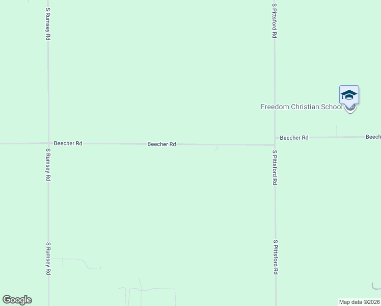 map of restaurants, bars, coffee shops, grocery stores, and more near 8001-8927 Beecher Road in Hillsdale County