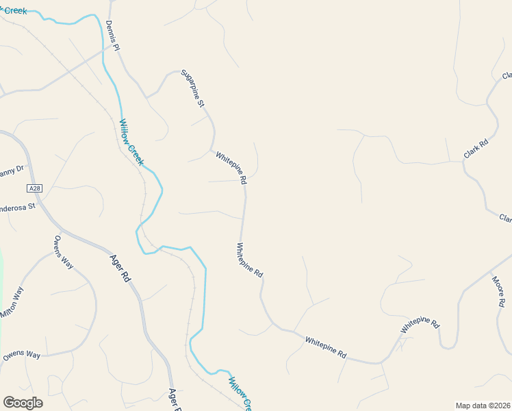 map of restaurants, bars, coffee shops, grocery stores, and more near 4235 Whitepine Road in Hornbrook