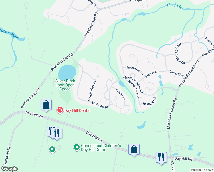 map of restaurants, bars, coffee shops, grocery stores, and more near 31 Knollwood North in Windsor