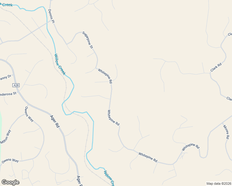 map of restaurants, bars, coffee shops, grocery stores, and more near 4235 Whitepine Road in Hornbrook