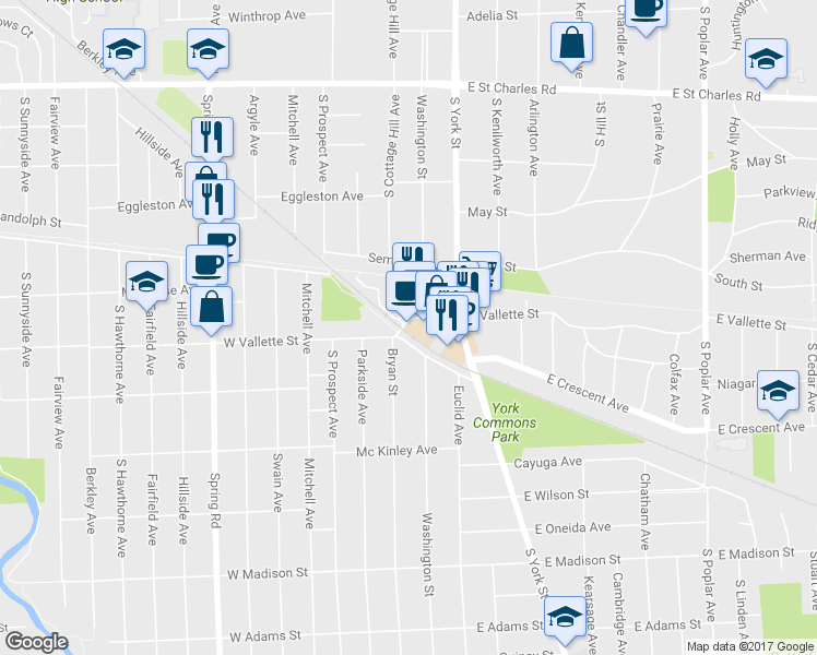 map of restaurants, bars, coffee shops, grocery stores, and more near 199 Meister Ave in Elmhurst