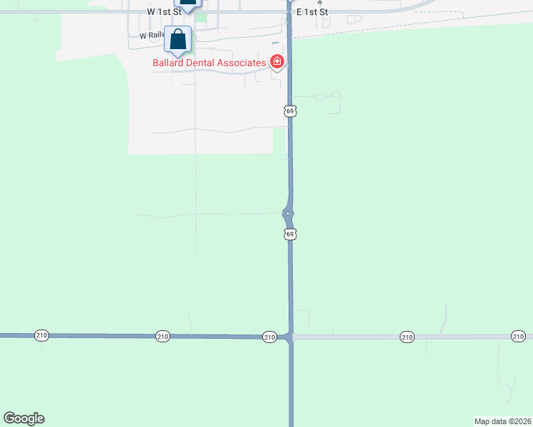 map of restaurants, bars, coffee shops, grocery stores, and more near U.S. 69 in Huxley