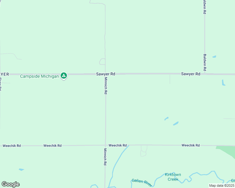 map of restaurants, bars, coffee shops, grocery stores, and more near 12941 Minnich Road in Sawyer