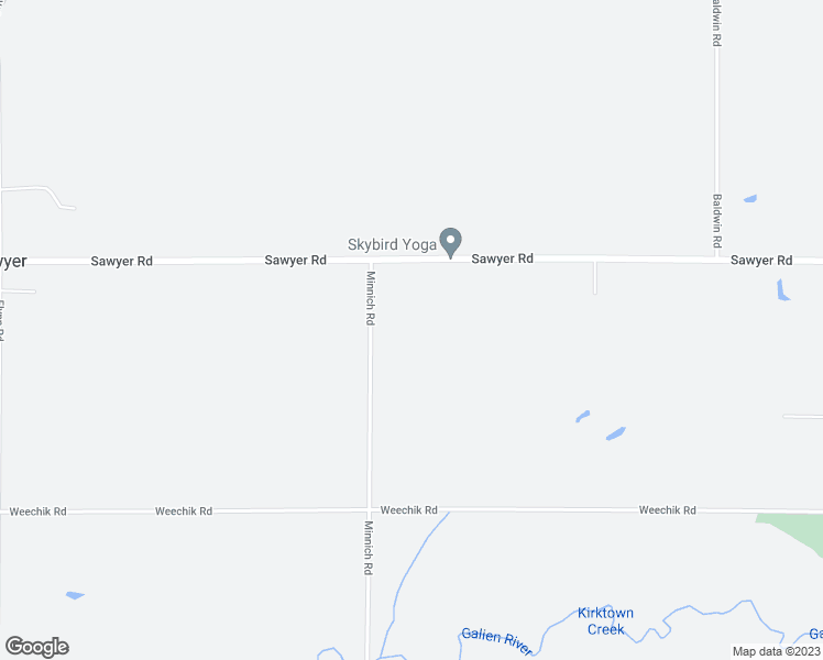 map of restaurants, bars, coffee shops, grocery stores, and more near 12941 Minnich Road in Sawyer