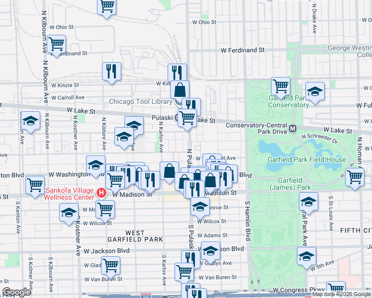 map of restaurants, bars, coffee shops, grocery stores, and more near 4001 West West End Avenue in Chicago