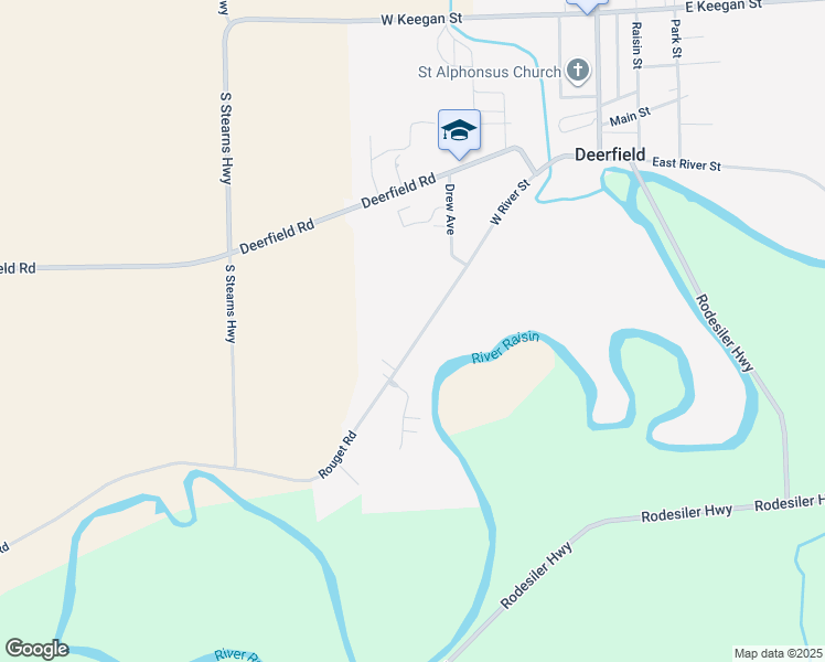 map of restaurants, bars, coffee shops, grocery stores, and more near 556 West River Street in Deerfield