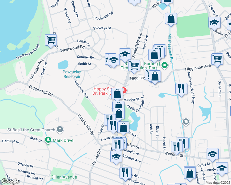 map of restaurants, bars, coffee shops, grocery stores, and more near 2 Smith Street in Lincoln