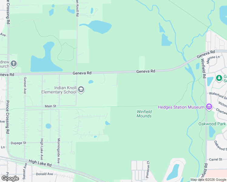 map of restaurants, bars, coffee shops, grocery stores, and more near 28W175 Geneva Road in West Chicago