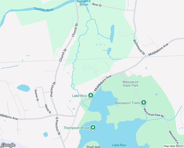 map of restaurants, bars, coffee shops, grocery stores, and more near 211 Park Place in Raynham