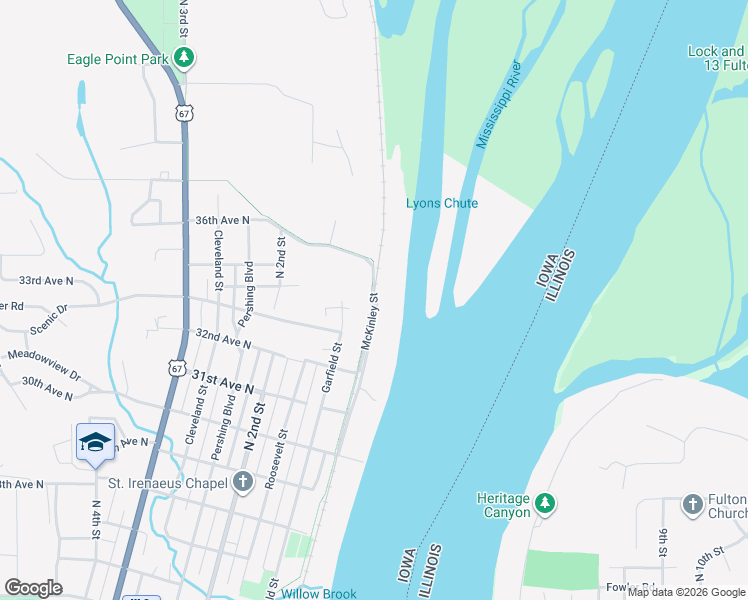 map of restaurants, bars, coffee shops, grocery stores, and more near 3560 McKinley St in Clinton