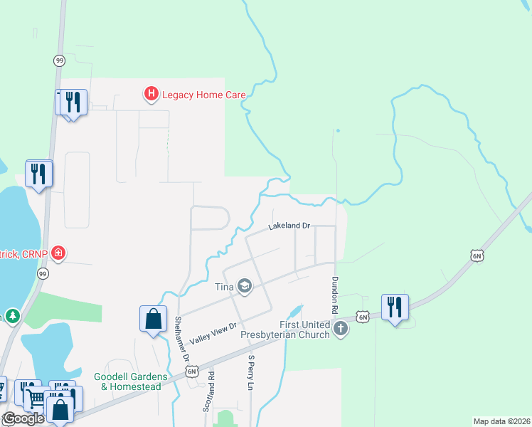 map of restaurants, bars, coffee shops, grocery stores, and more near 200 Lakeland Dr in Edinboro