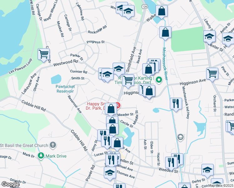 map of restaurants, bars, coffee shops, grocery stores, and more near 2 Smith Street in Lincoln