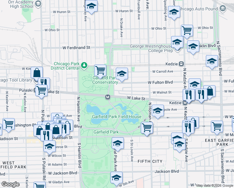 map of restaurants, bars, coffee shops, grocery stores, and more near in Chicago