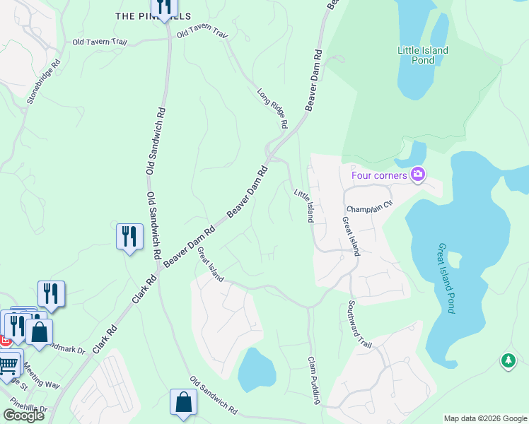map of restaurants, bars, coffee shops, grocery stores, and more near 29 Fox Hollow in Plymouth