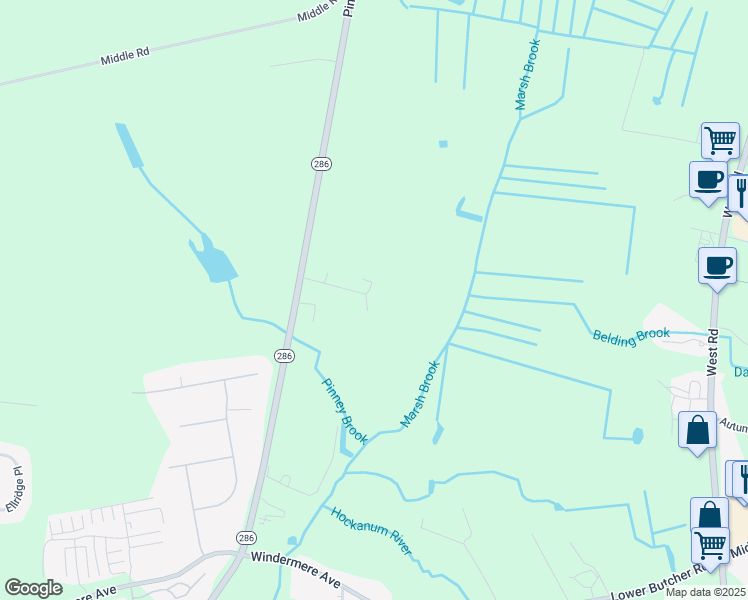 map of restaurants, bars, coffee shops, grocery stores, and more near 159 Pinney Street in Ellington