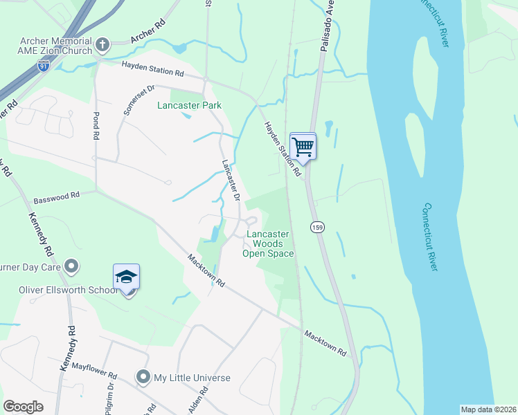 map of restaurants, bars, coffee shops, grocery stores, and more near 2100 Dover Court in Windsor