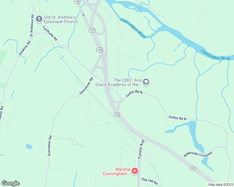map of restaurants, bars, coffee shops, grocery stores, and more near 434 Tunxis Avenue in Bloomfield