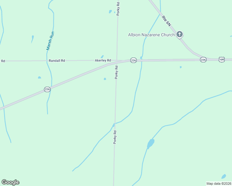 map of restaurants, bars, coffee shops, grocery stores, and more near 9699 Porky Rd in Albion