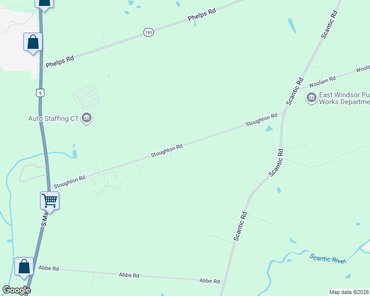 map of restaurants, bars, coffee shops, grocery stores, and more near 60 Stoughton Road in East Windsor