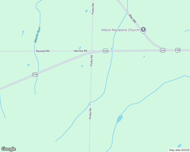 map of restaurants, bars, coffee shops, grocery stores, and more near 9699 Porky Rd in Albion