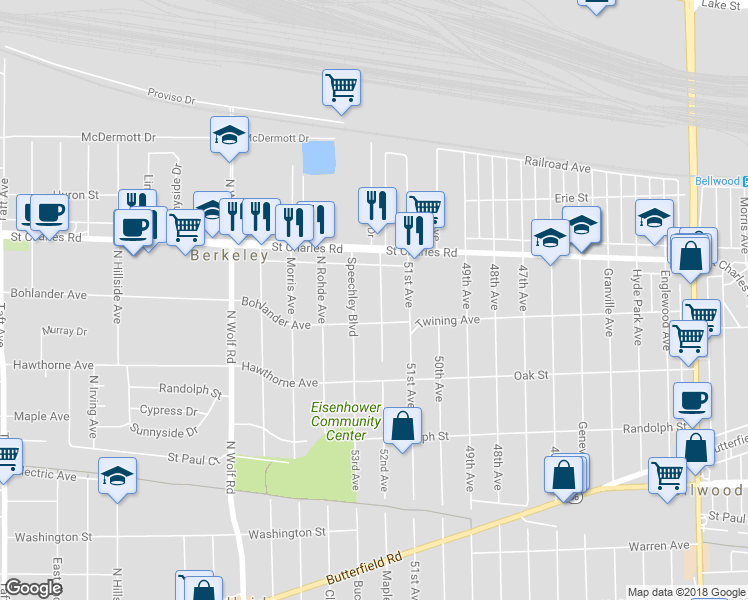 map of restaurants, bars, coffee shops, grocery stores, and more near 1444 Spencer Avenue in Berkeley