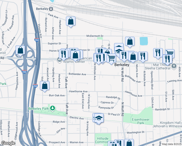 map of restaurants, bars, coffee shops, grocery stores, and more near 5619 Bohlander Avenue in Berkeley