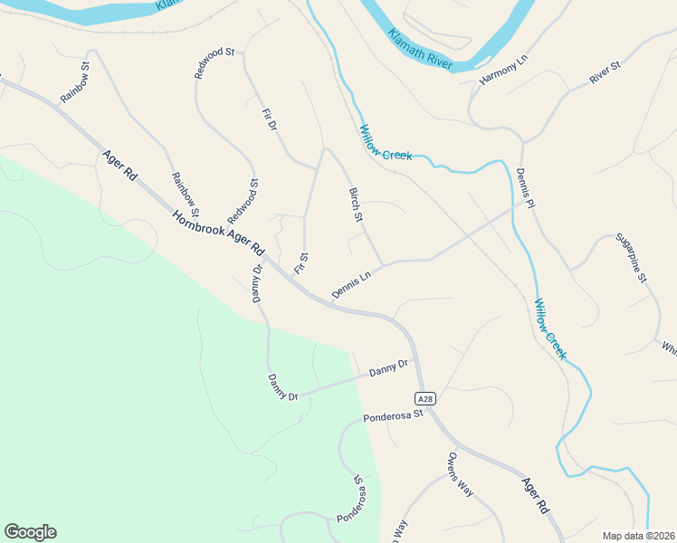 map of restaurants, bars, coffee shops, grocery stores, and more near 3331 Dennis Lane in Hornbrook