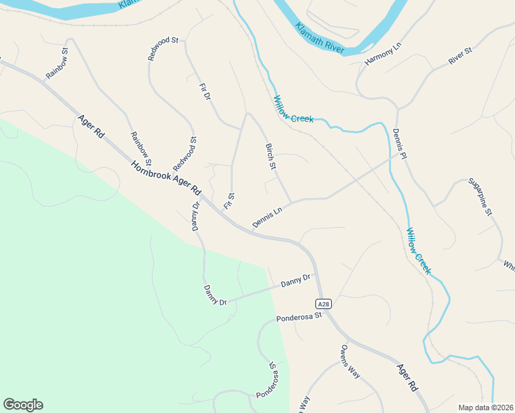 map of restaurants, bars, coffee shops, grocery stores, and more near 3331 Dennis Lane in Hornbrook