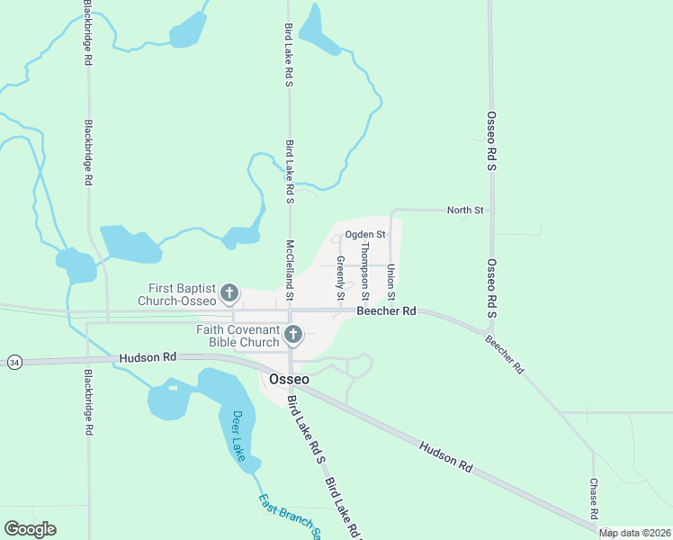 map of restaurants, bars, coffee shops, grocery stores, and more near 2623 Greenly Street in Osseo