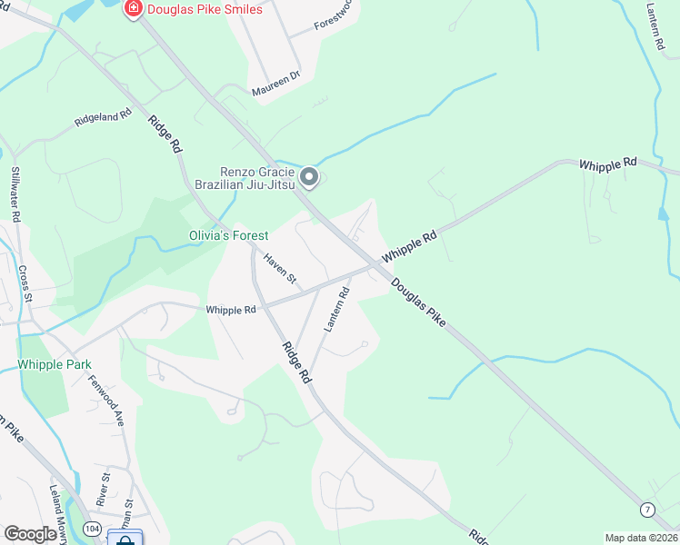 map of restaurants, bars, coffee shops, grocery stores, and more near 376 Douglas Pike in Smithfield