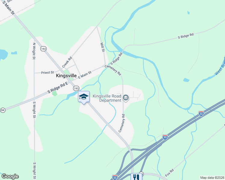 map of restaurants, bars, coffee shops, grocery stores, and more near 5927 Cemetery Road in Kingsville