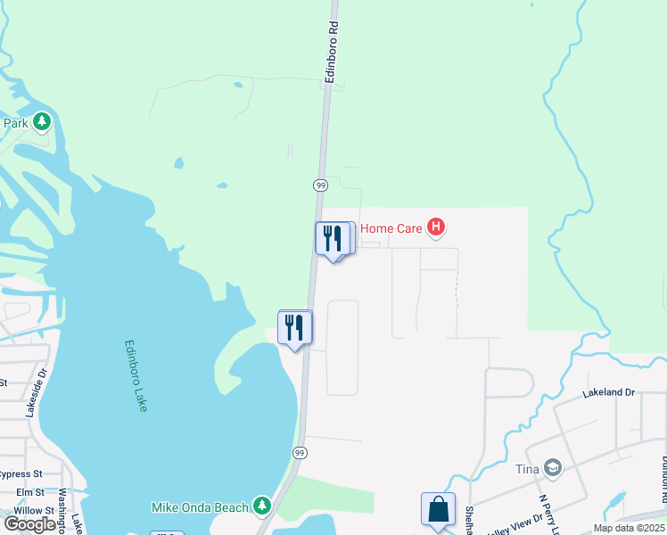 map of restaurants, bars, coffee shops, grocery stores, and more near 606 Erie Street in Edinboro