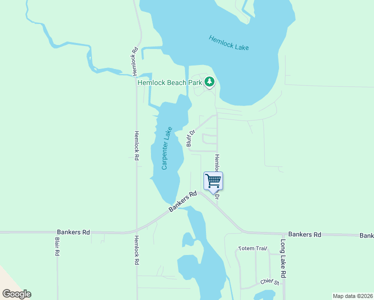 map of restaurants, bars, coffee shops, grocery stores, and more near 2600 Bluff Drive in Reading