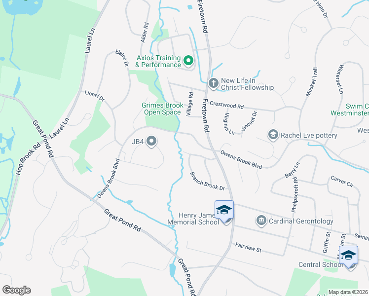 map of restaurants, bars, coffee shops, grocery stores, and more near 16 Richard Road in Simsbury
