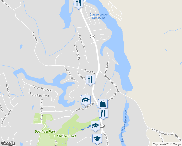 map of restaurants, bars, coffee shops, grocery stores, and more near 6 Swan Road in Smithfield