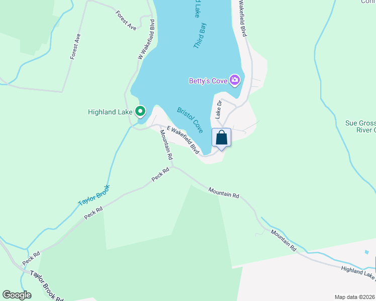 map of restaurants, bars, coffee shops, grocery stores, and more near 105 Mountain Road in Winsted