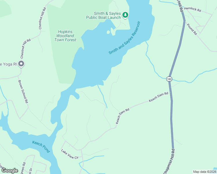 map of restaurants, bars, coffee shops, grocery stores, and more near 48 Angel Road in Glocester