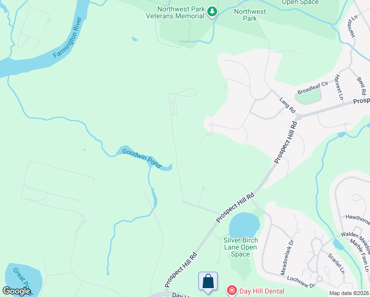 map of restaurants, bars, coffee shops, grocery stores, and more near Huckleberry Road in Windsor