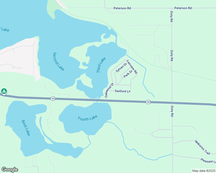 map of restaurants, bars, coffee shops, grocery stores, and more near 2540 Oakwood Drive in Hillsdale