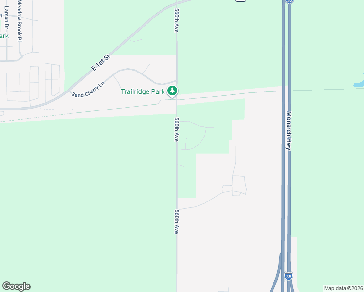 map of restaurants, bars, coffee shops, grocery stores, and more near 32132 560th Avenue in Huxley